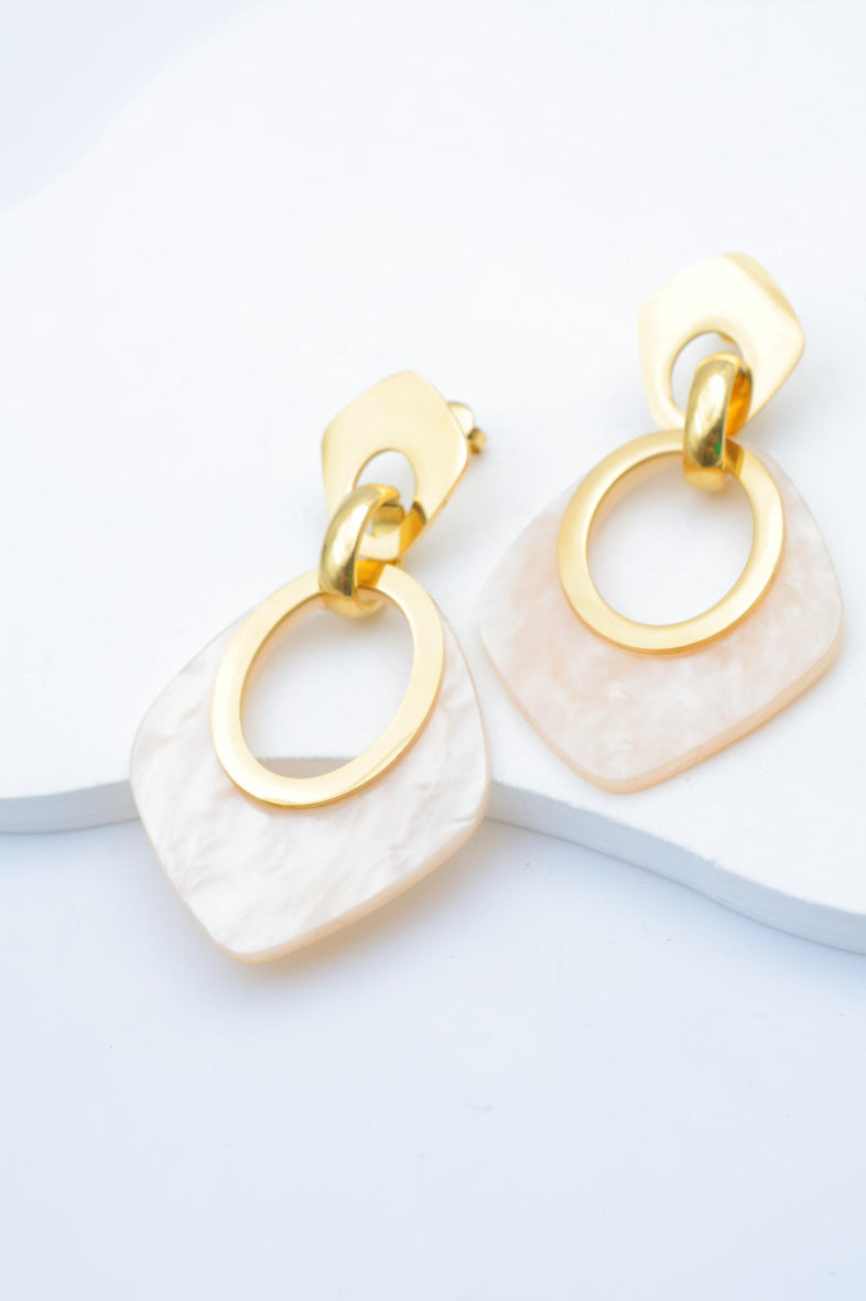 Boucles d'oreilles en acier inoxydable - BLANC