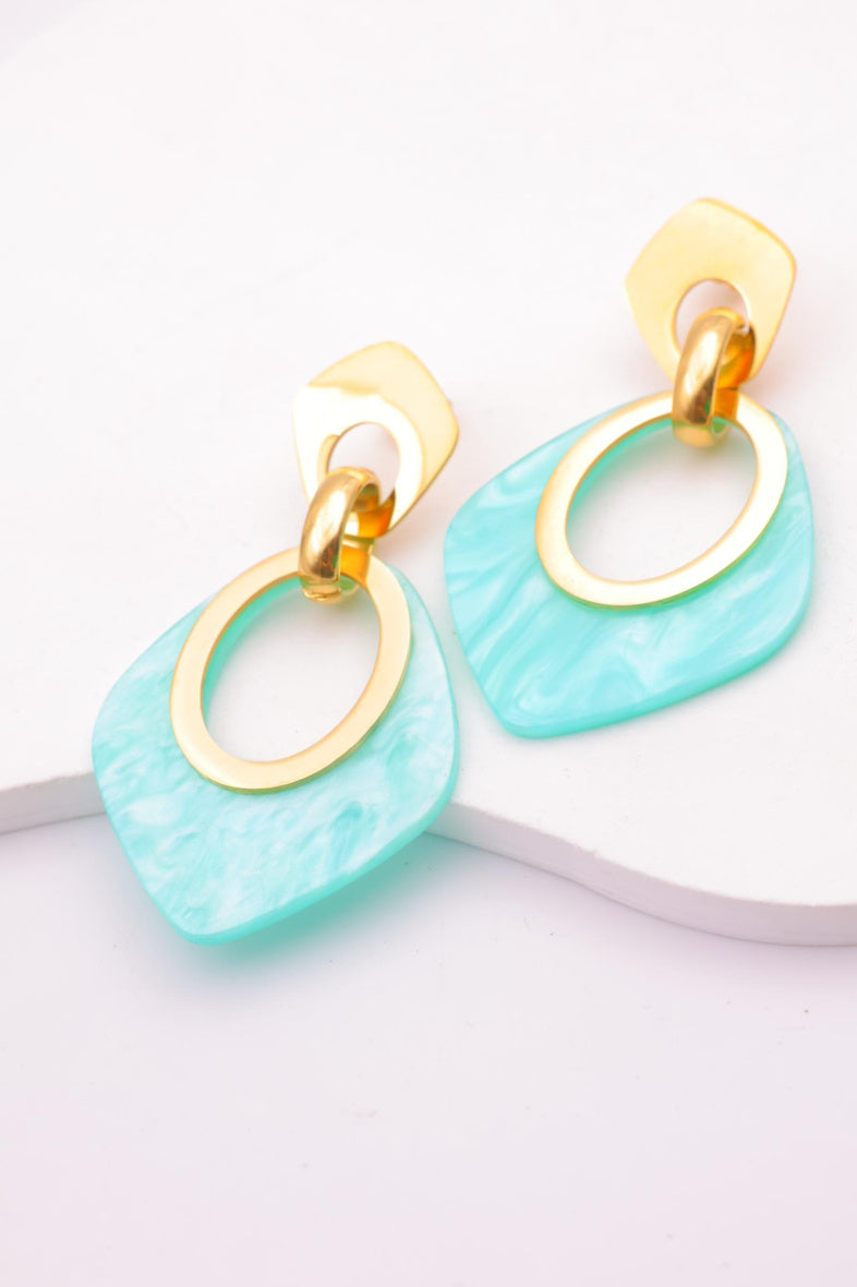 Boucles d'oreilles en acier inoxydable - BLEU