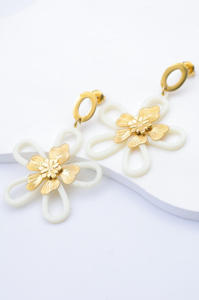 Boucles d'oreilles en acier inoxydable - BLANC