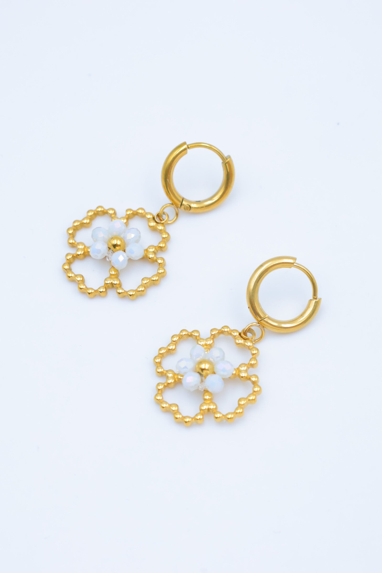 Boucles d'oreilles en acier inoxydable - BLANC