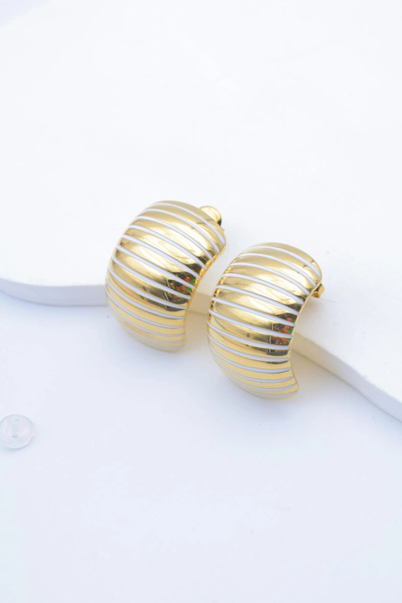 Boucles d'oreilles en acier inoxydable - BLANC