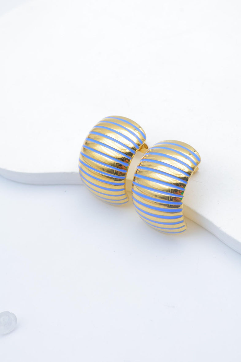 Boucles d'oreilles en acier inoxydable - BLEU