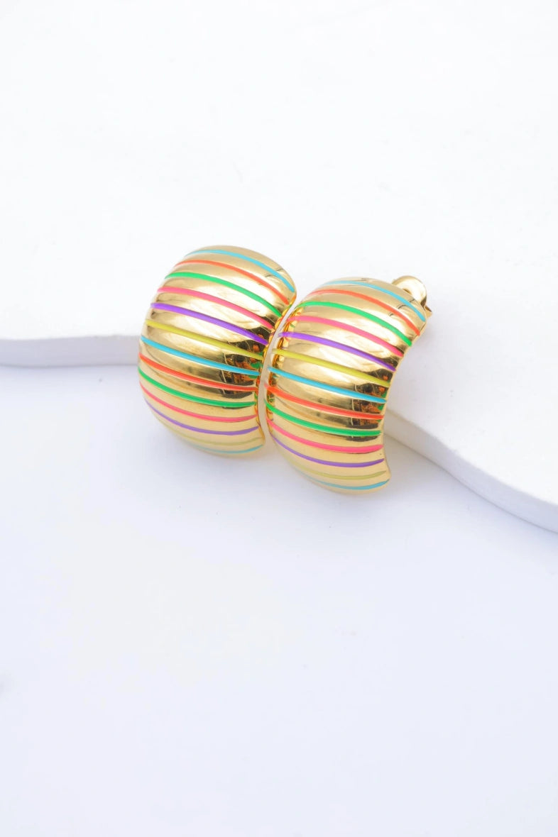 Boucles d'oreilles en acier inoxydable - MULTICOLORE