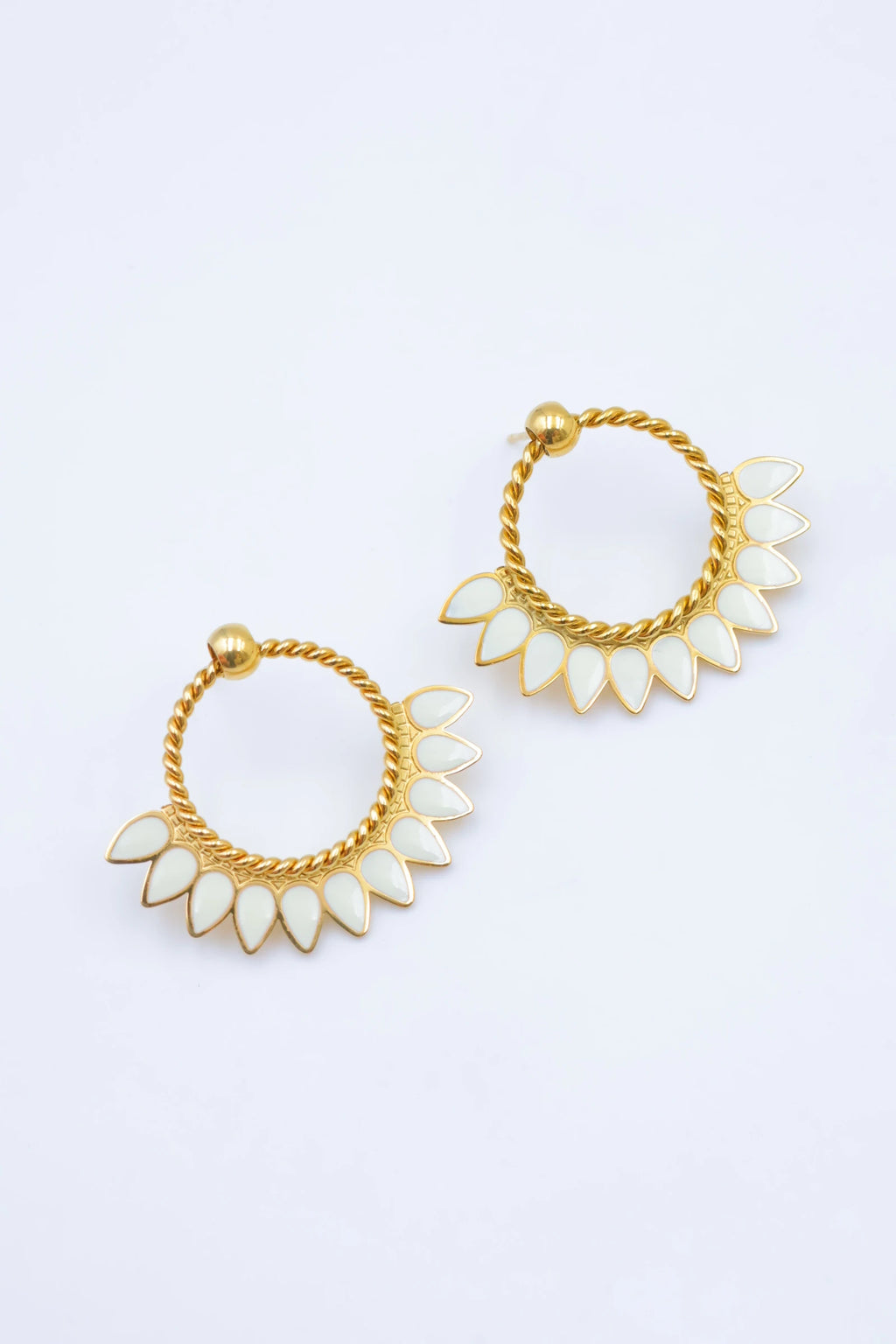 Boucles d'oreilles en acier inoxydable - BLANC