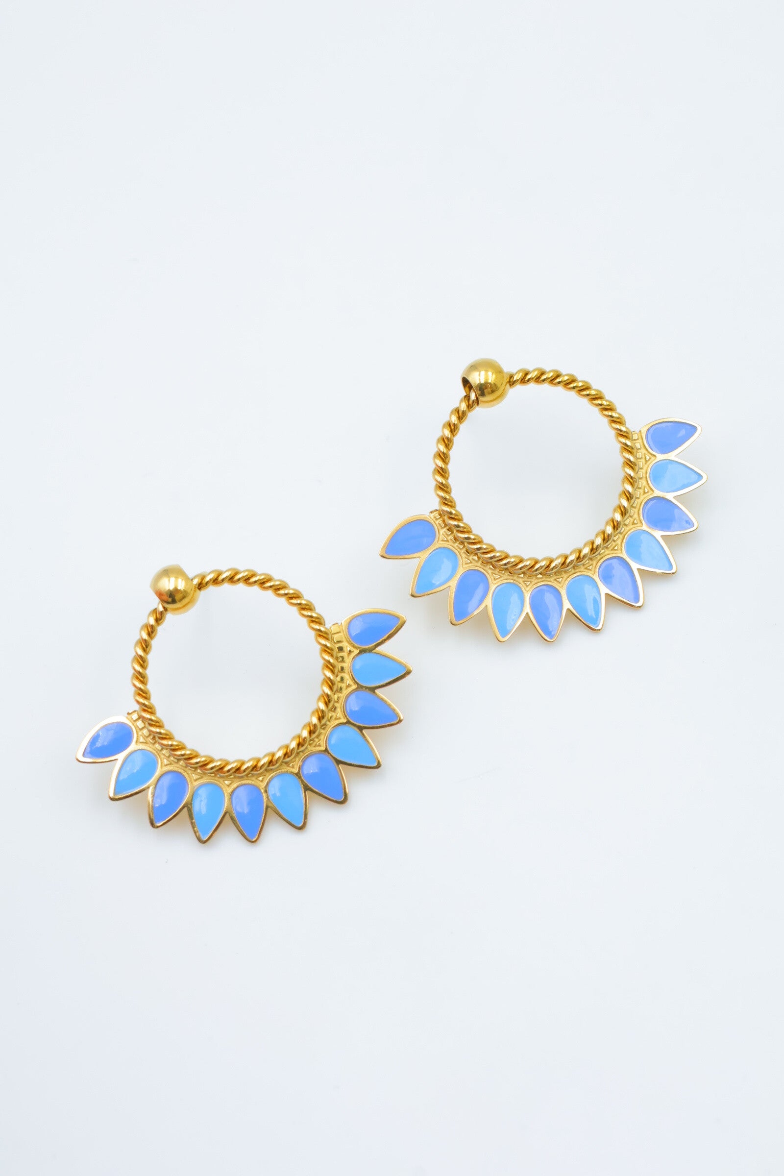 Boucles d'oreilles en acier inoxydable - BLEU