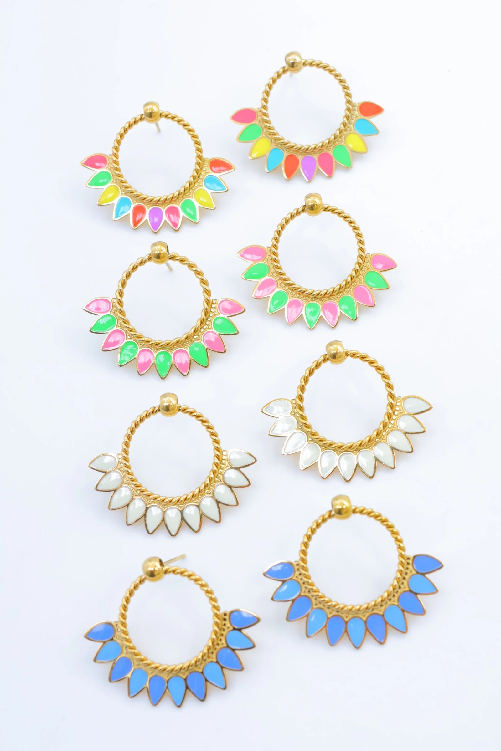 Boucles d'oreilles en acier inoxydable - MULTICOLORE
