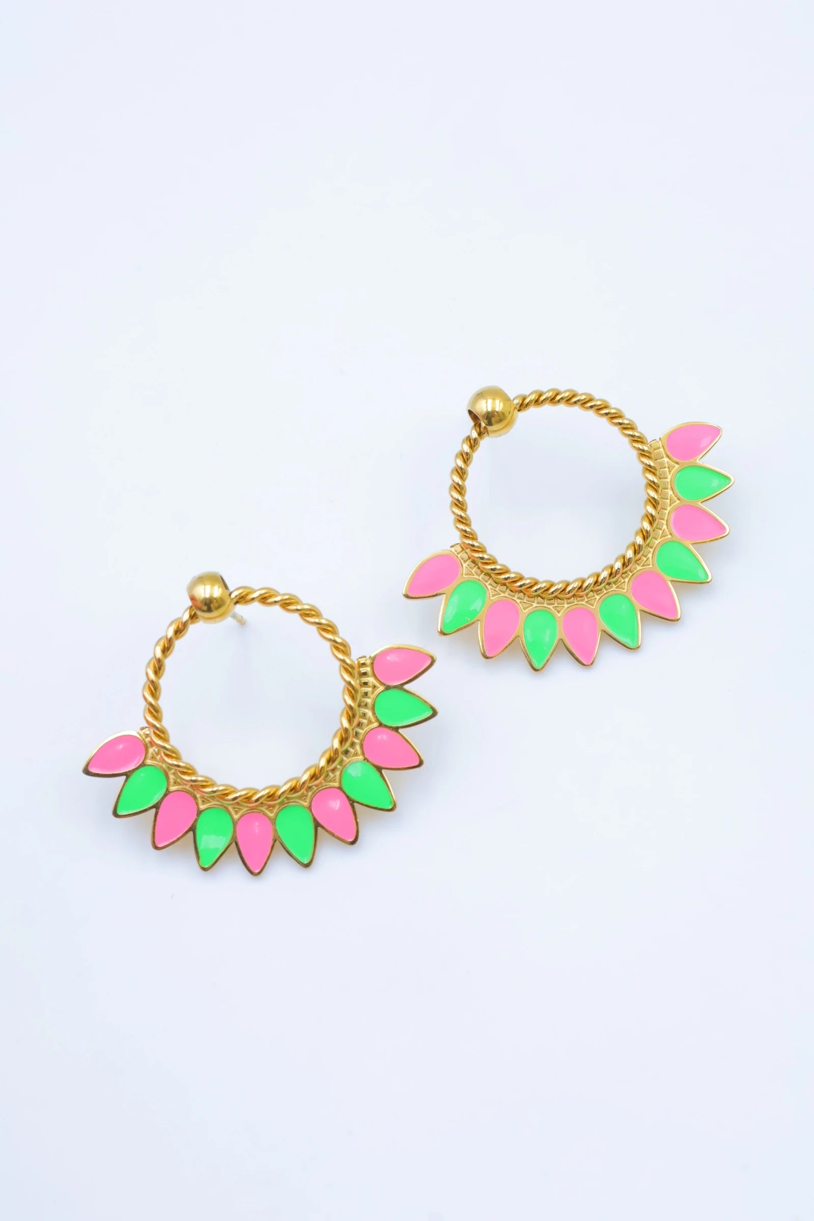 Boucles d'oreilles en acier inoxydable - VERT
