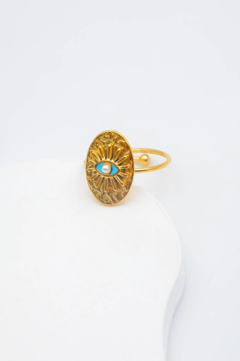 Bague en acier inoxydable ajustable - BLEU