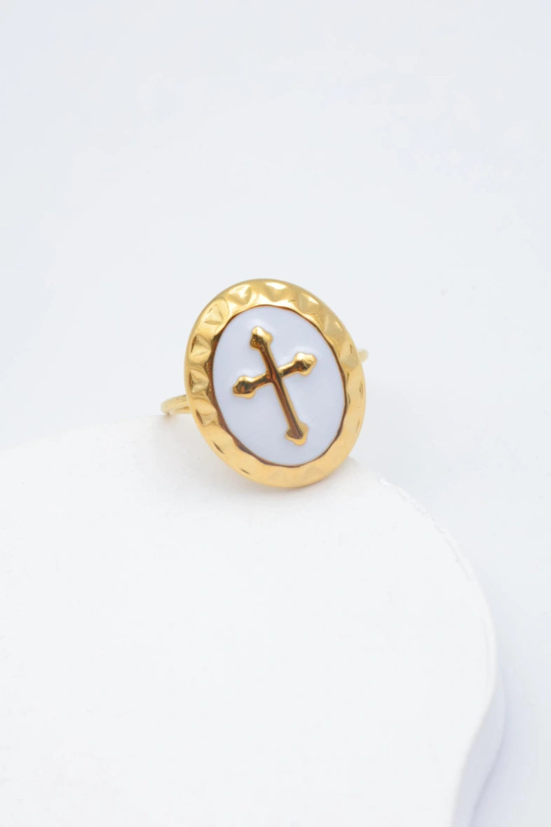 Bague en acier inoxydable ajustable - BLANC