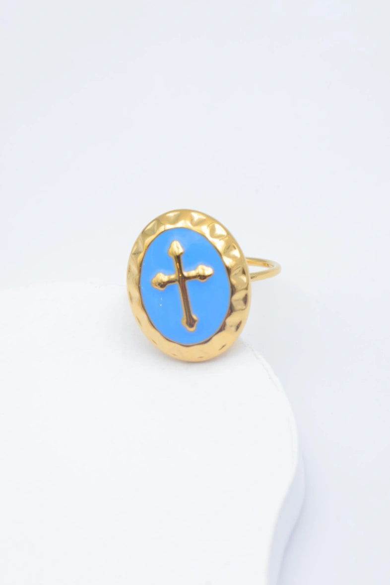 Bague en acier inoxydable ajustable - BLEU