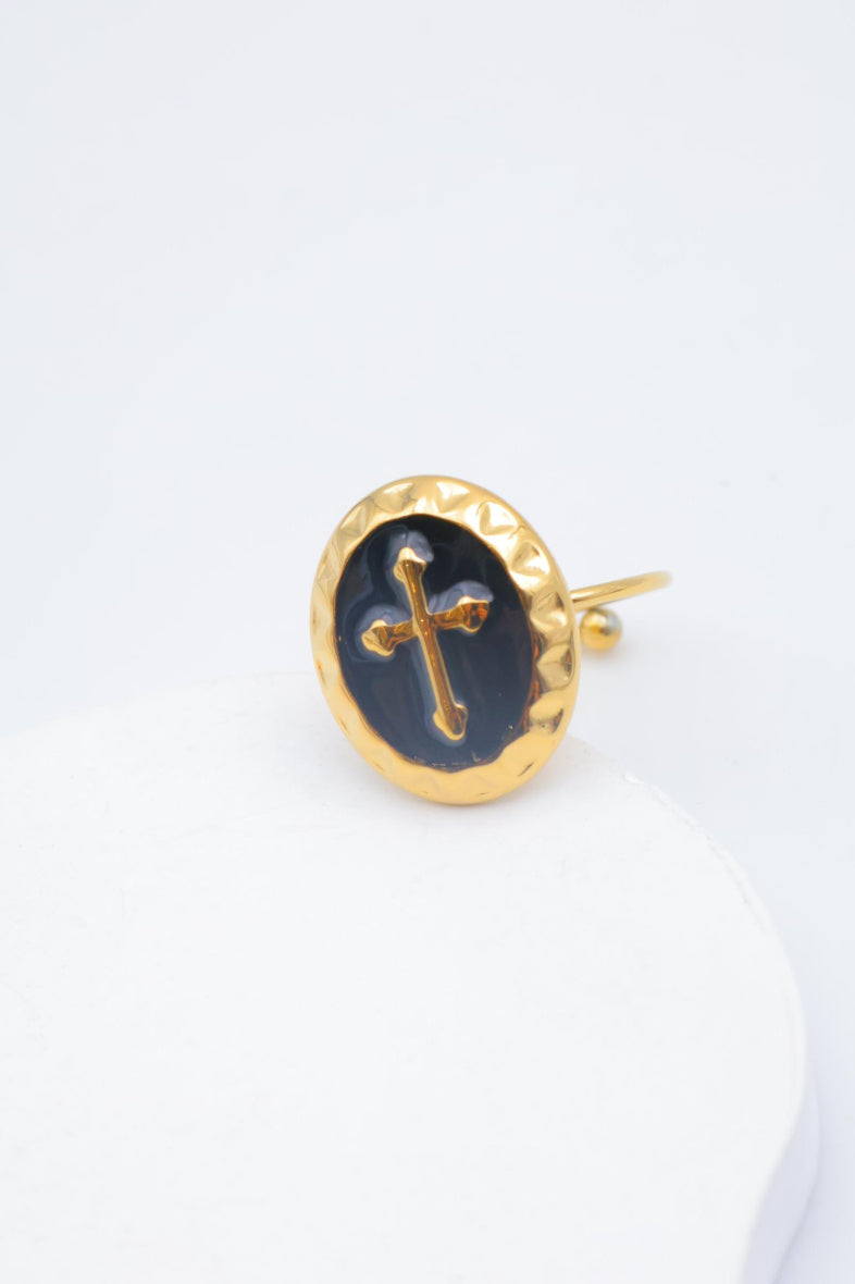 Bague en acier inoxydable ajustable - NOIR