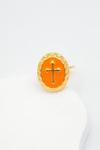 Bague en acier inoxydable ajustable - ORANGE