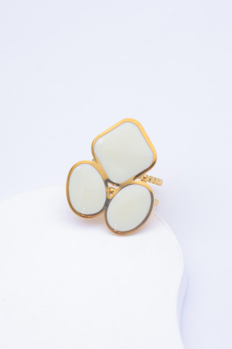 Bague en acier inoxydable ajustable - BLANC