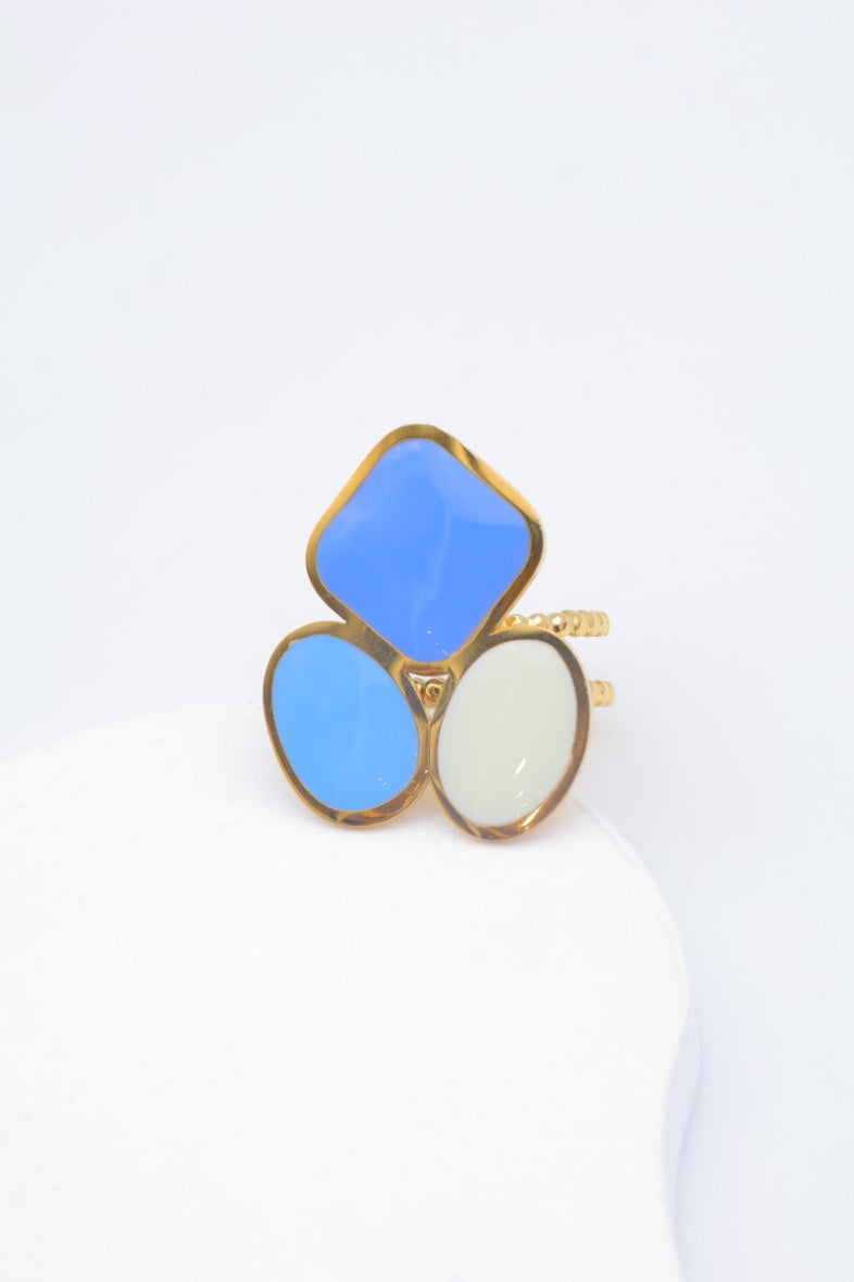 Bague en acier inoxydable ajustable - BLEU
