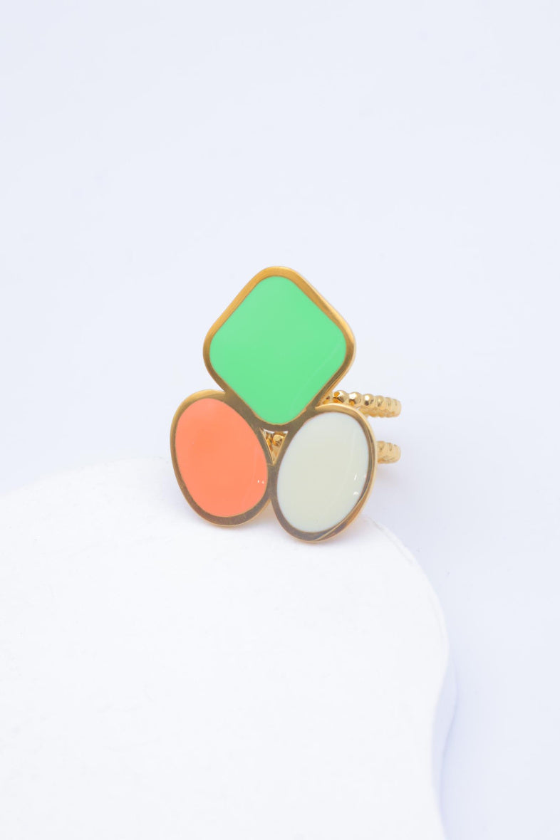Bague en acier inoxydable ajustable - MULTICOLORE
