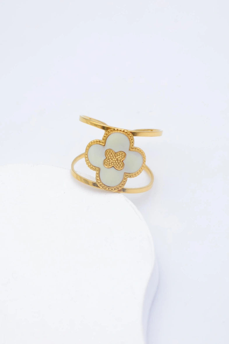 Bague en acier inoxydable ajustable - BLANC