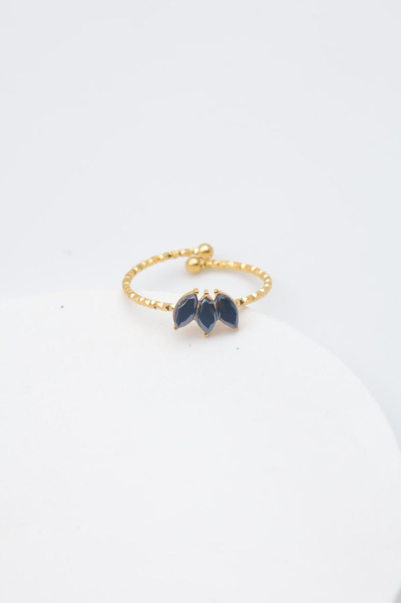 Bague en acier inoxydable ajustable - NOIR