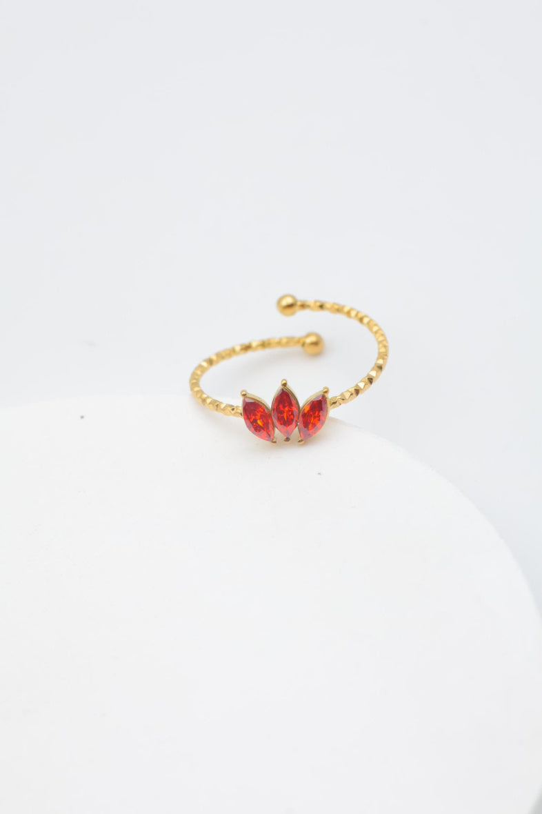 Bague en acier inoxydable ajustable - ROUGE