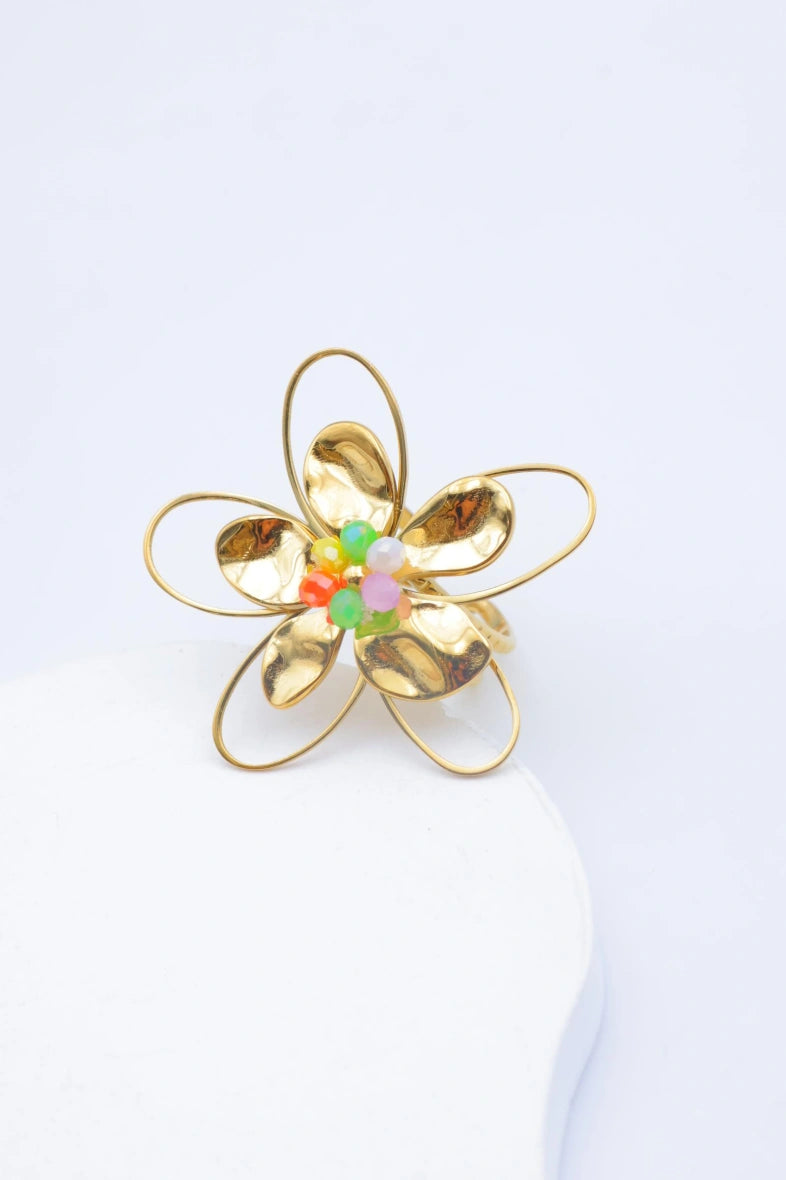 Bague en acier inoxydable ajustable - MULTICOLORE