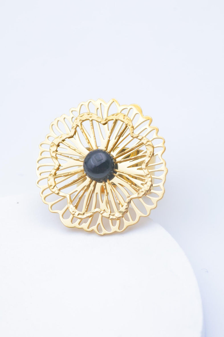 Bague en acier inoxydable ajustable - NOIR