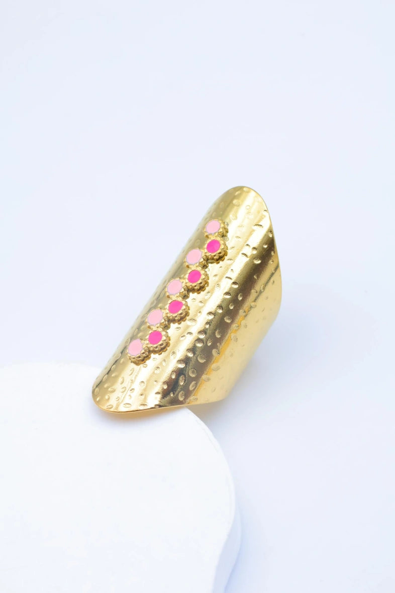 Bague en acier inoxydable ajustable - FUCHSIA