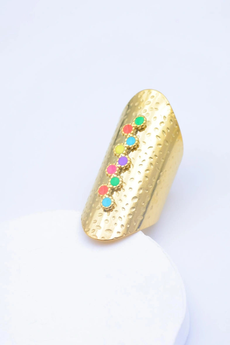 Bague en acier inoxydable ajustable - MULTICOLORE