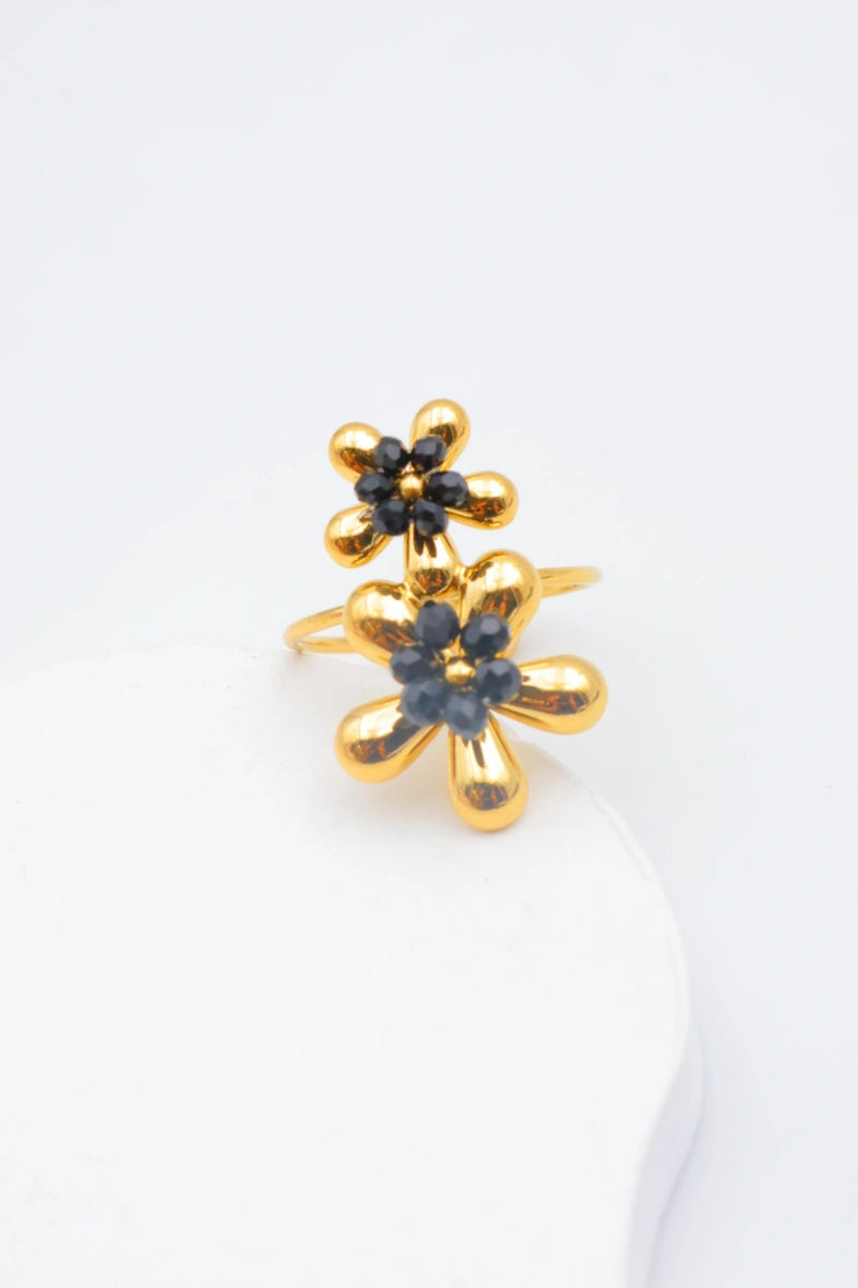 Bague en acier inoxydable ajustable - NOIR