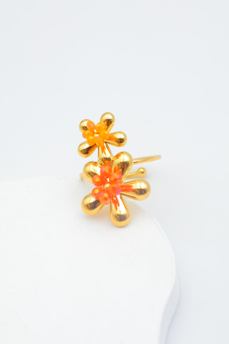 Bague en acier inoxydable ajustable - ORANGE
