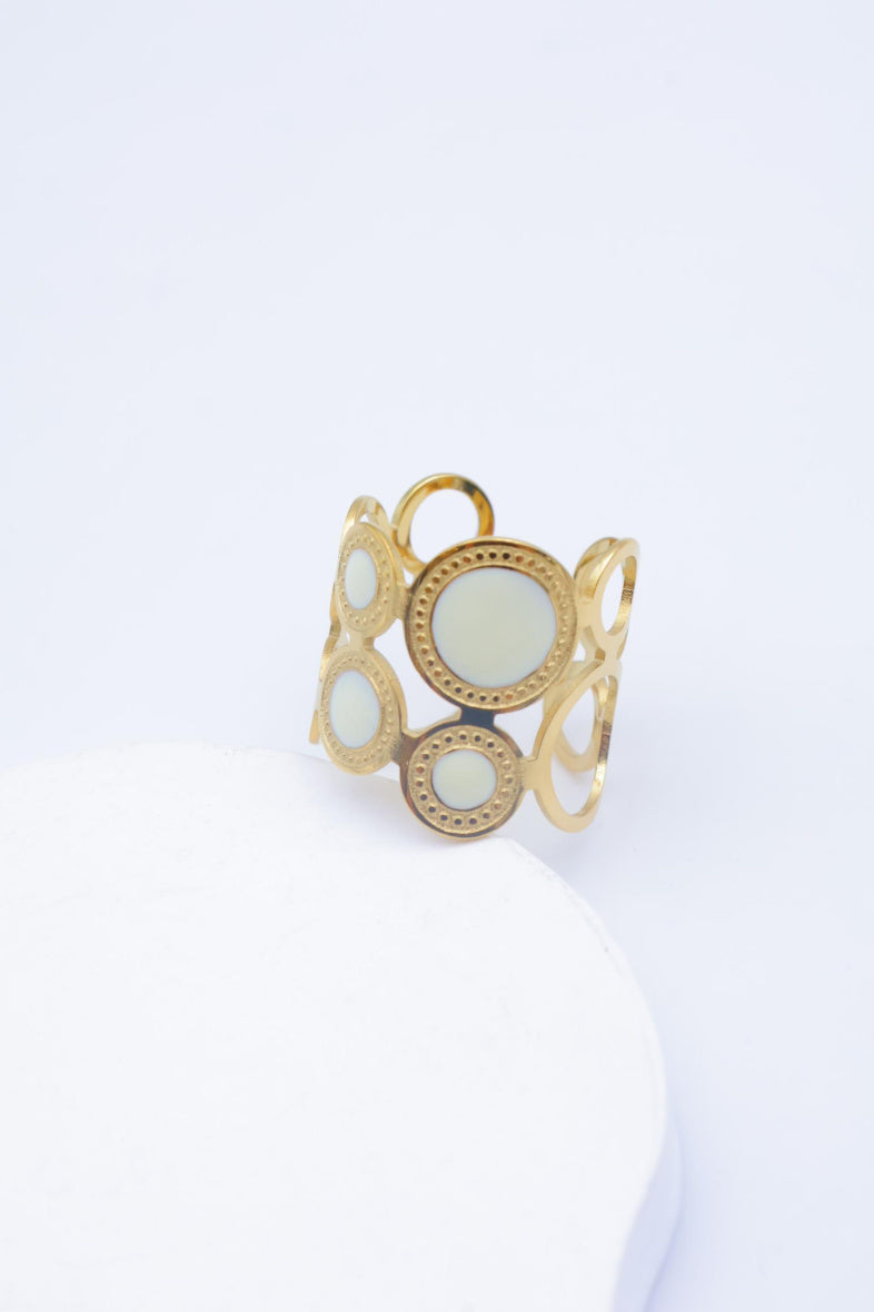 Bague en acier inoxydable ajustable - BLANC