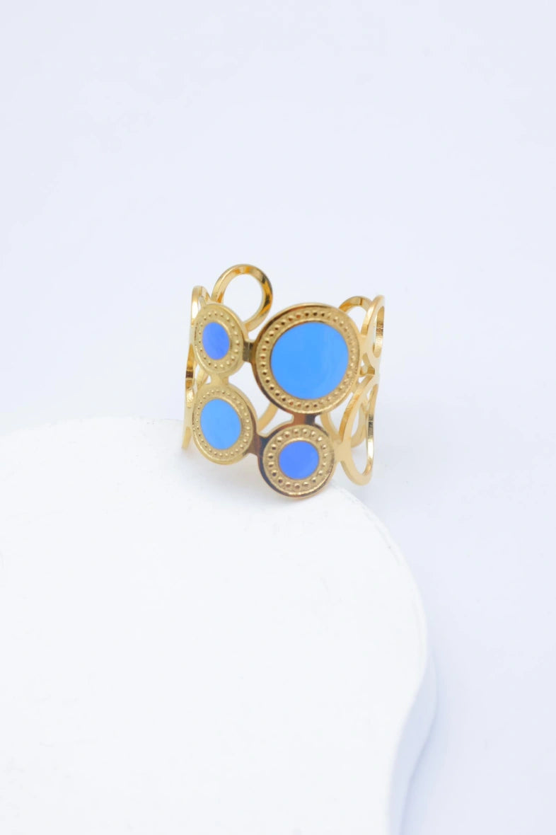 Bague en acier inoxydable ajustable - BLEU