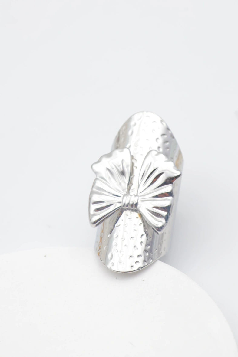 Bague en acier inoxydable ajustable - ARGENT