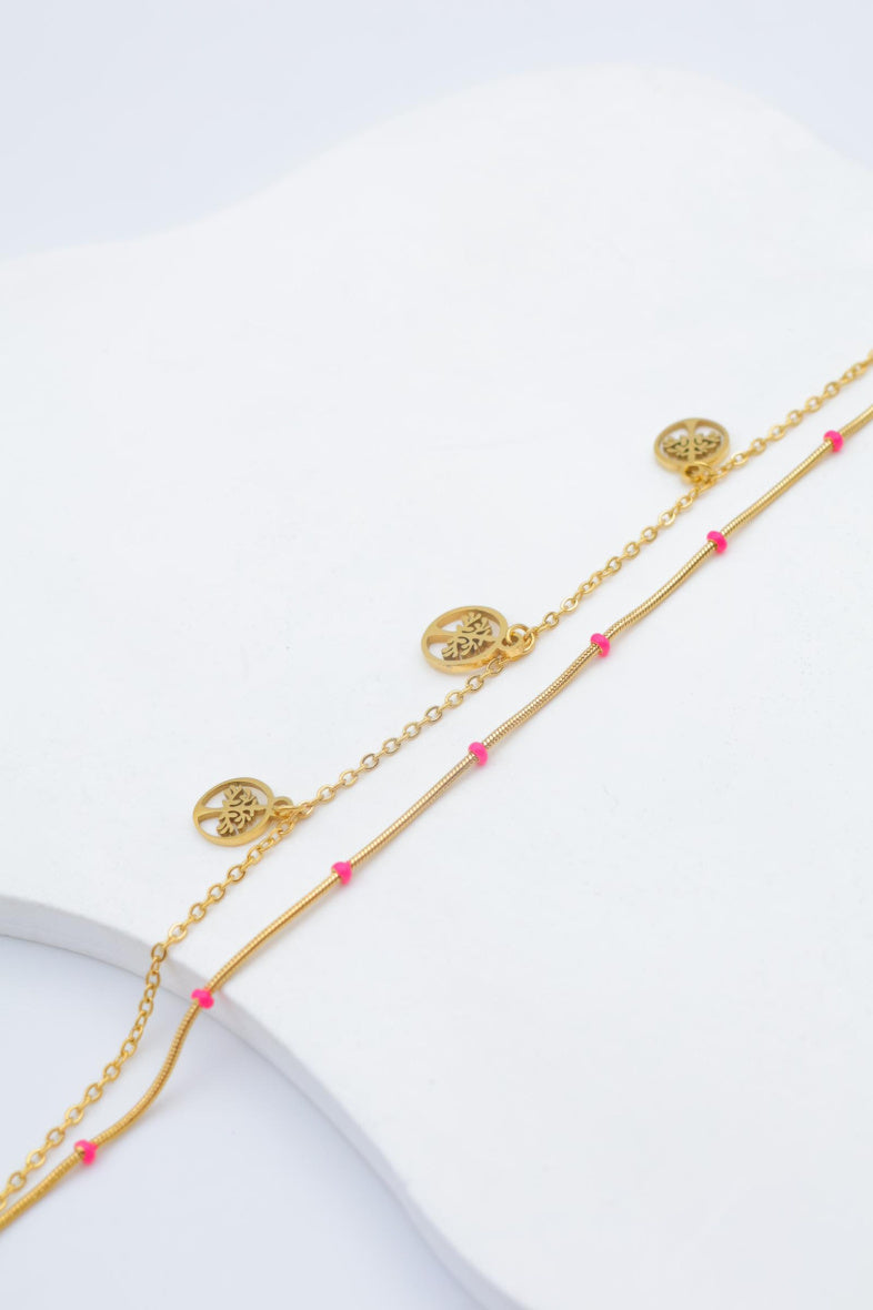 Bracelet en acier inoxydable - FUCHSIA