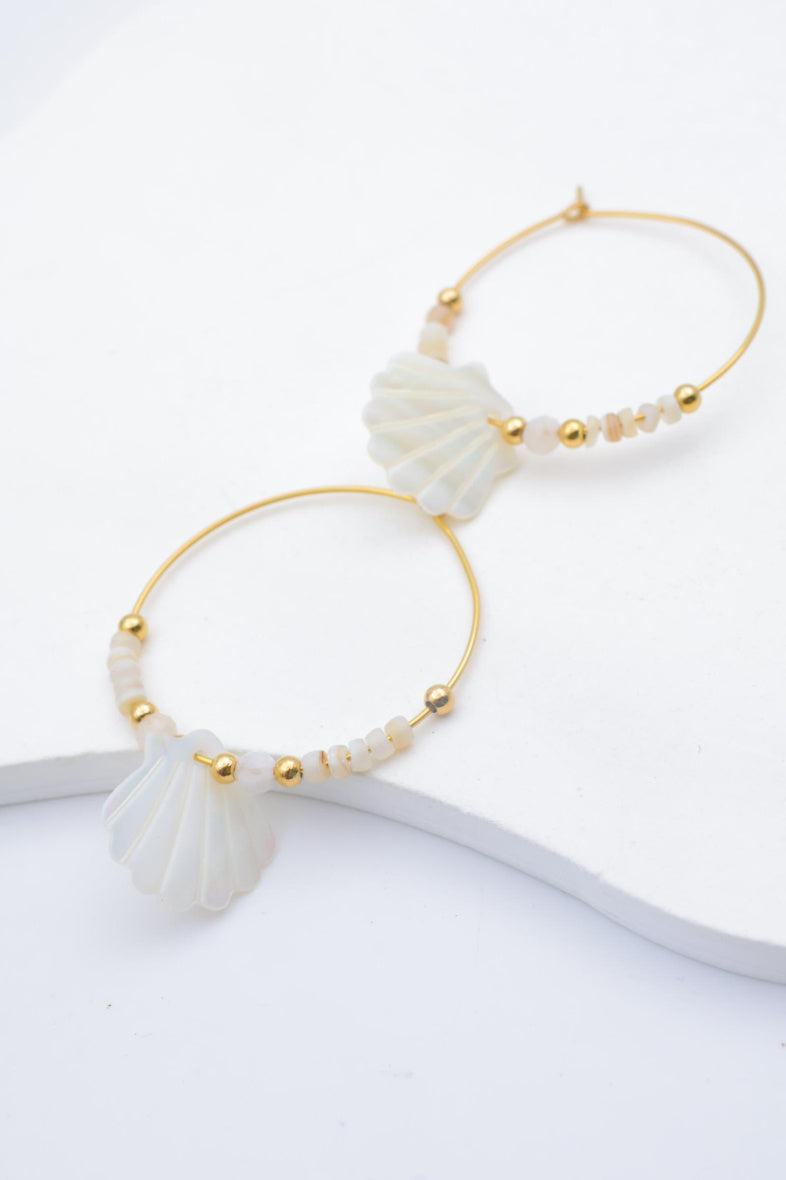 Boucles d'oreilles en acier inoxydable - BLANC
