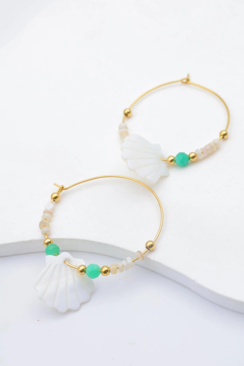 Boucles d'oreilles en acier inoxydable - VERT