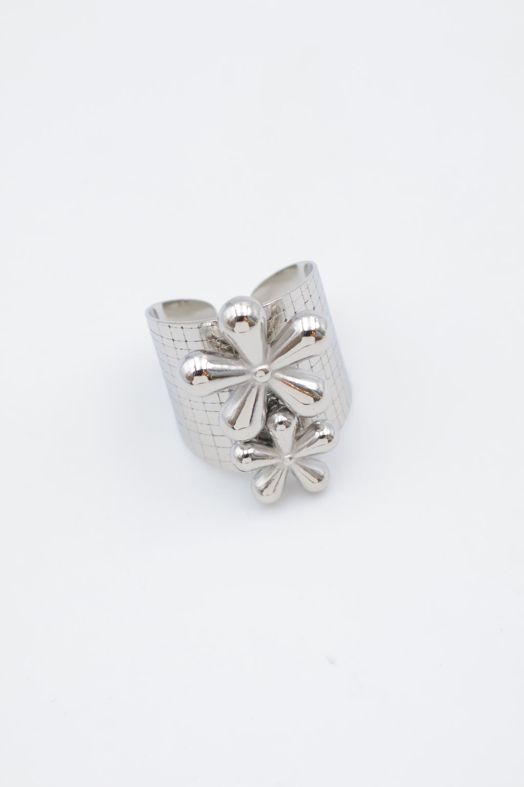 Bague en acier inoxydable ajustable - ARGENT