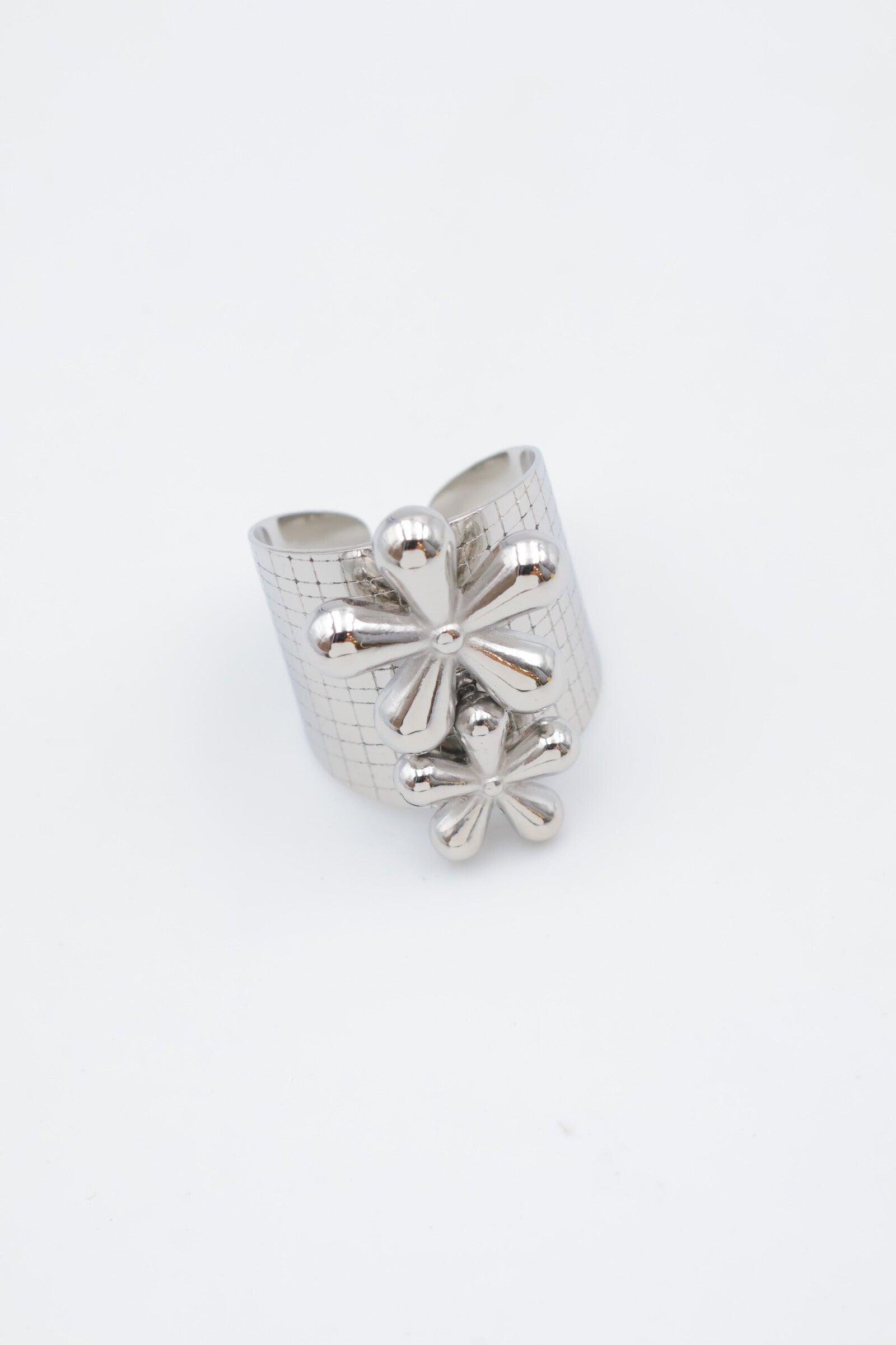 Bague en acier inoxydable ajustable - ARGENT