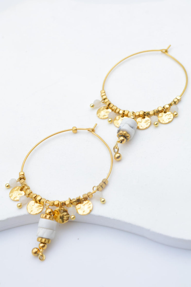 Boucles d'oreilles en acier inoxydable - BLANC