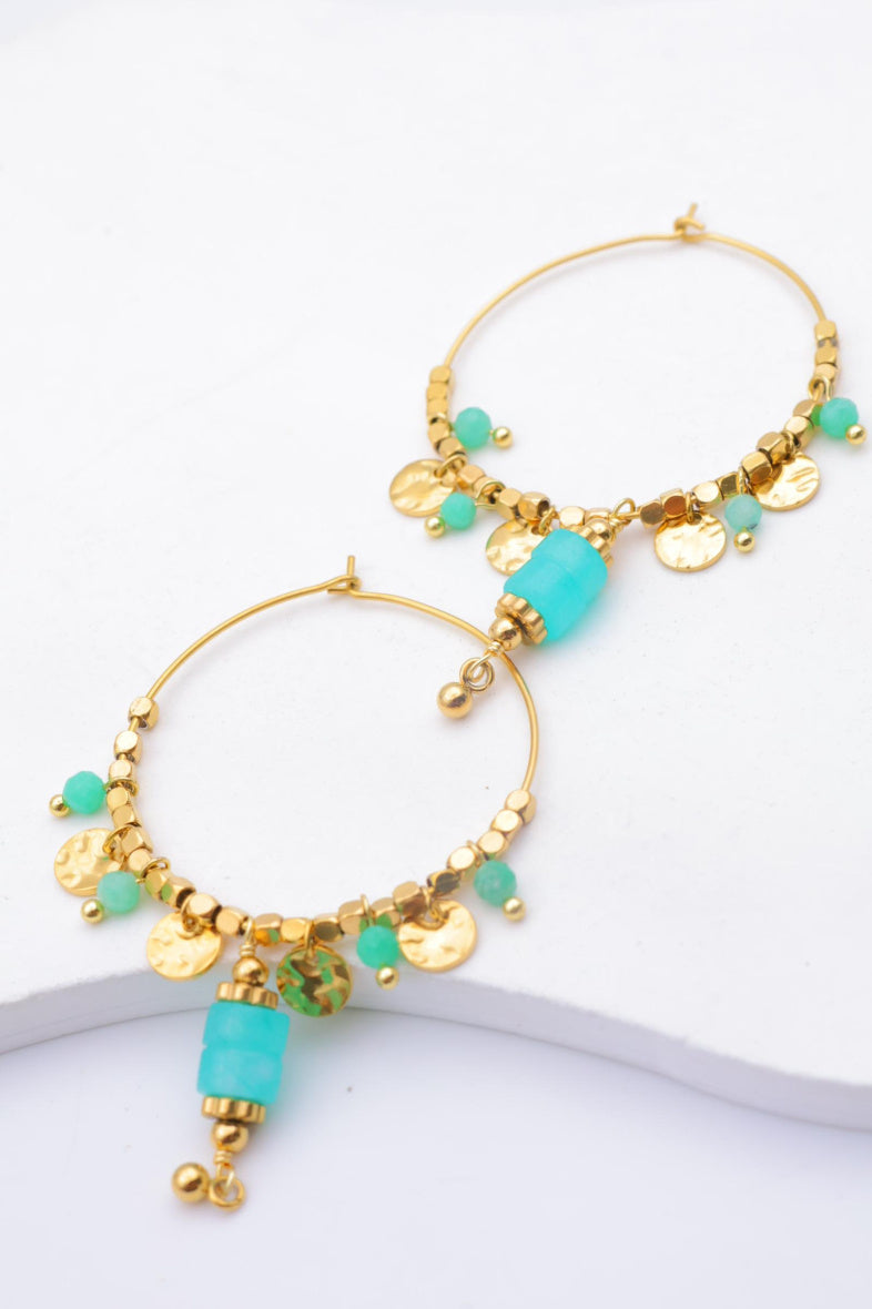 Boucles d'oreilles en acier inoxydable - BLEU