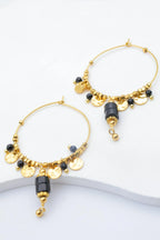 Boucles d'oreilles en acier inoxydable - NOIR