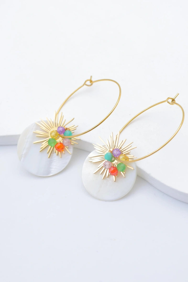 Boucles d'oreilles en acier inoxydable - MULTICOLORE