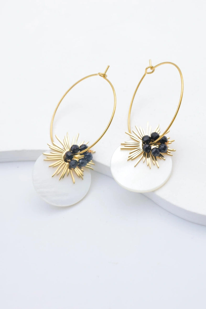 Boucles d'oreilles en acier inoxydable - NOIR
