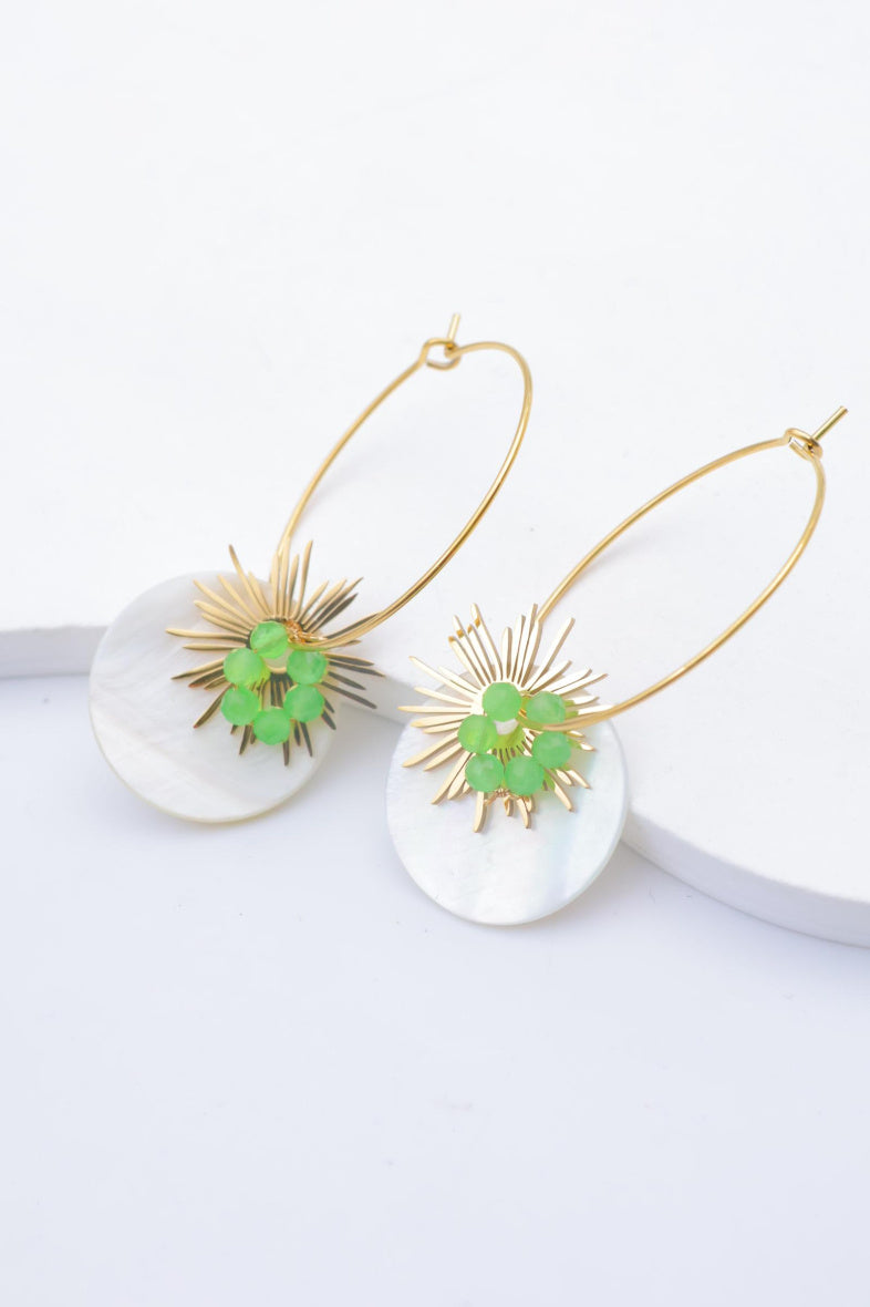 Boucles d'oreilles en acier inoxydable - VERT