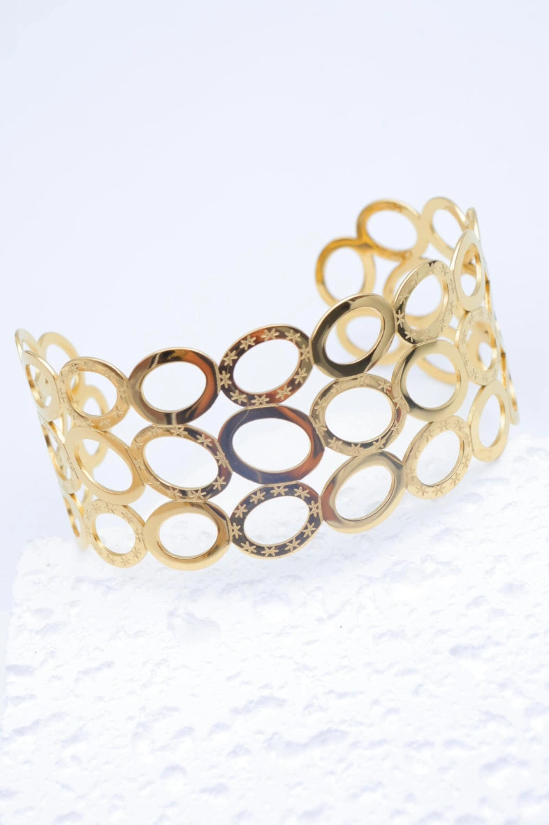 Bracelet jonc en acier inoxydable - DORÉ