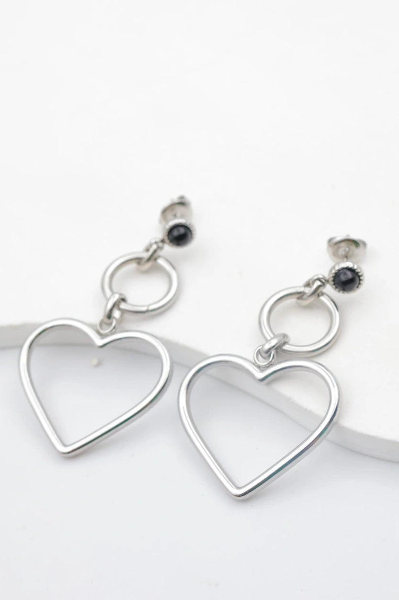 Boucles d'oreilles en acier inoxydable - ARGENT