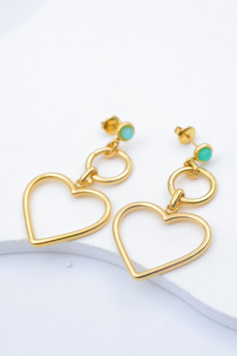 Boucles d'oreilles en acier inoxydable - VERT