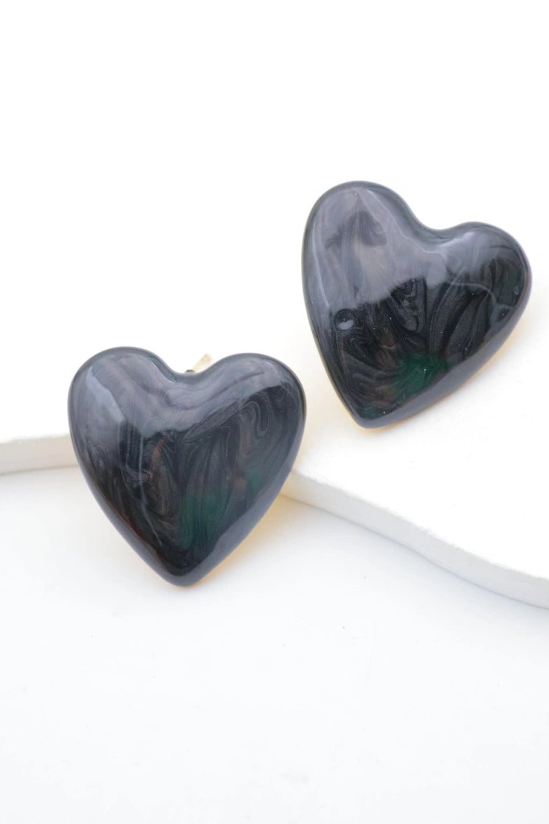 Boucles d'oreilles en acier inoxydable - NOIR