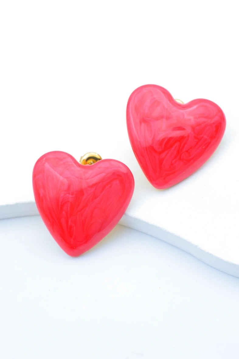 Boucles d'oreilles en acier inoxydable - ROUGE