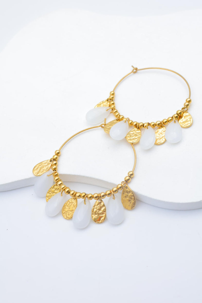 Boucles d'oreilles en acier inoxydable - BLANC