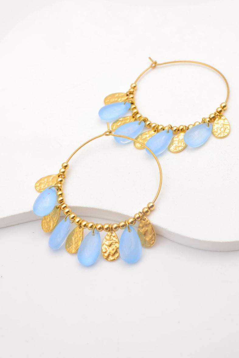 Boucles d'oreilles en acier inoxydable - BLEU
