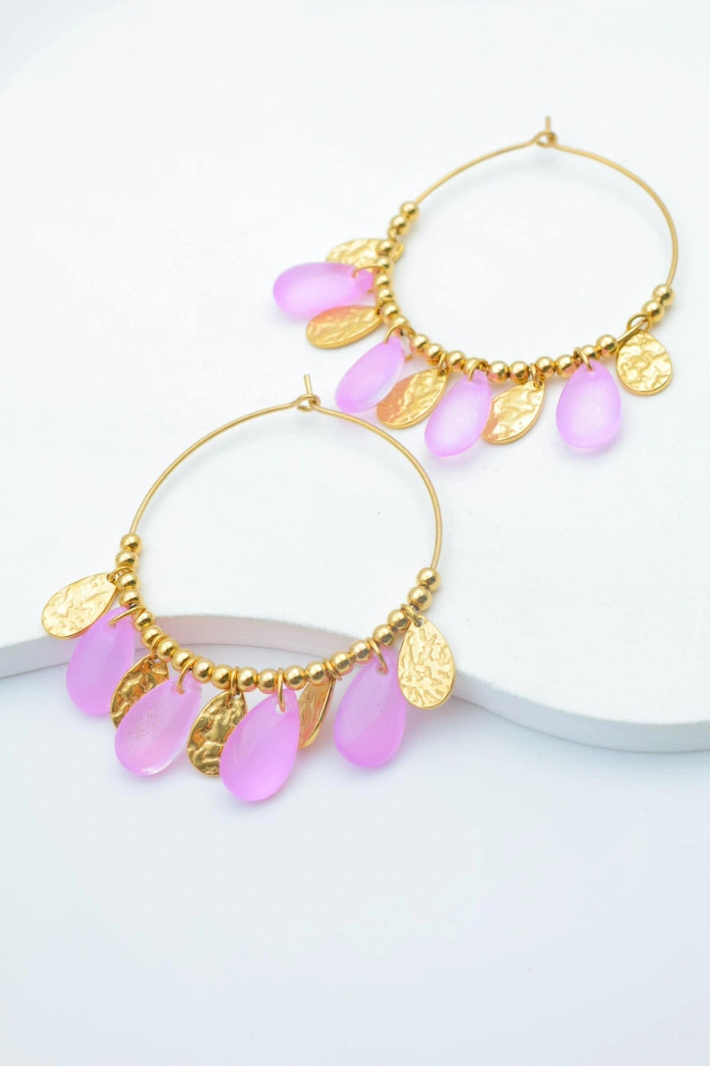 Boucles d'oreilles en acier inoxydable - VIOLET